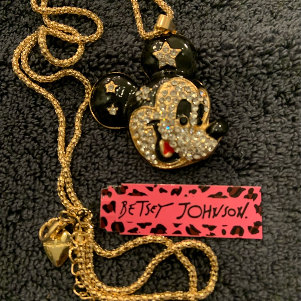 1/2 off sale! Mickey Mouse black, red and clear rhinestones. Drop is 12”.